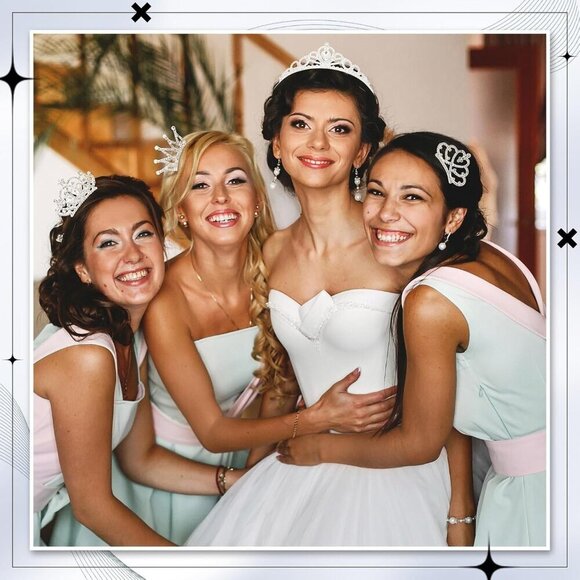 20 Pcs Silver Rhinestone Tiaras Crowns for Women Brides Prom Birthday main image 7